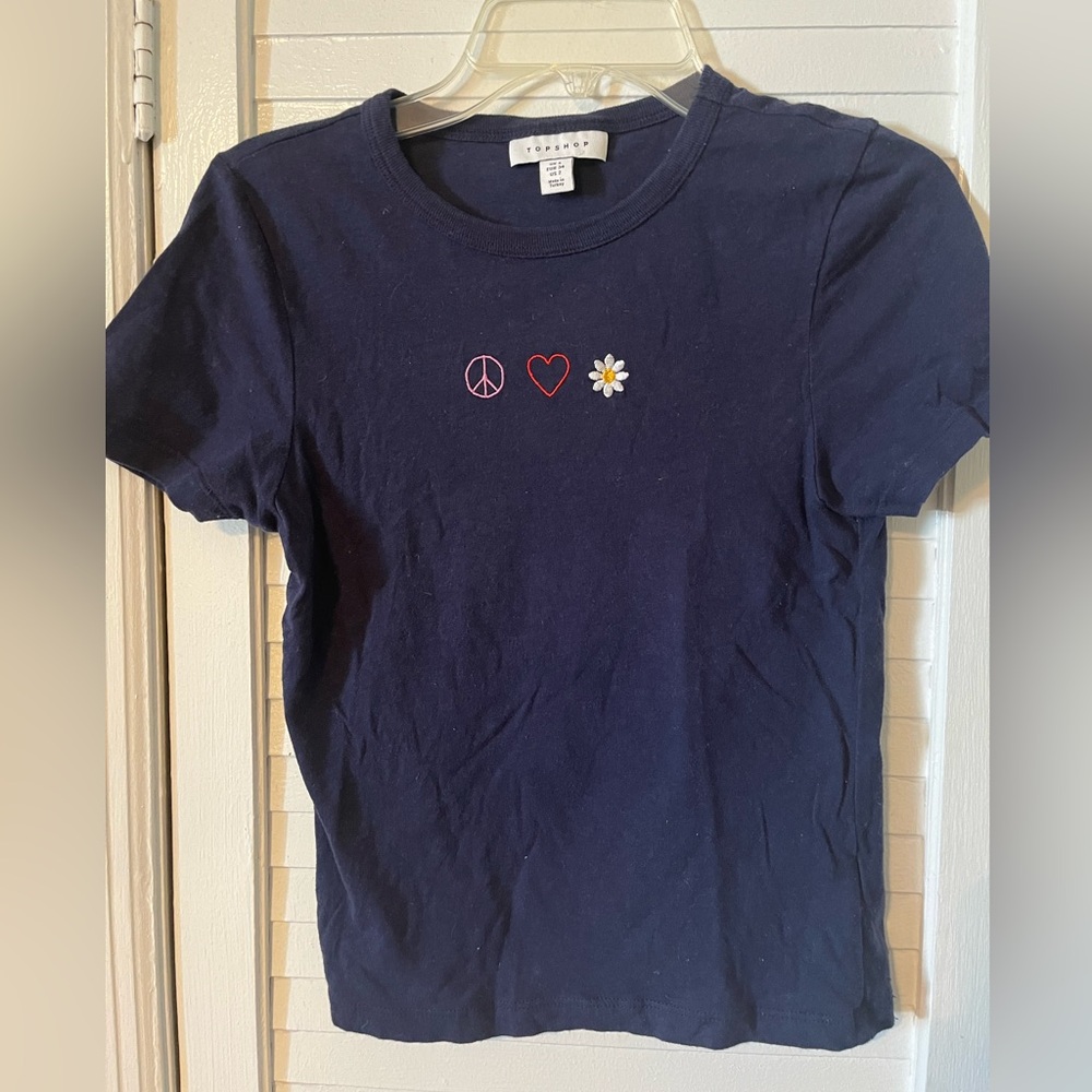 Topshop baby tee with embroidery